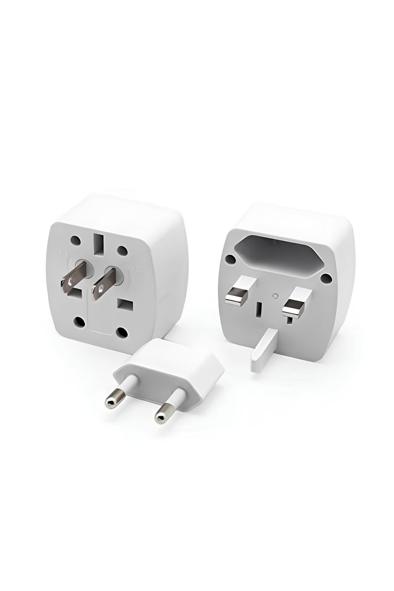 LDNIO Z4 Universal Plug Adapter ABS VO With UK/EU/US/AU Pin & 2 Universal Socket (6A) - White - Image 2